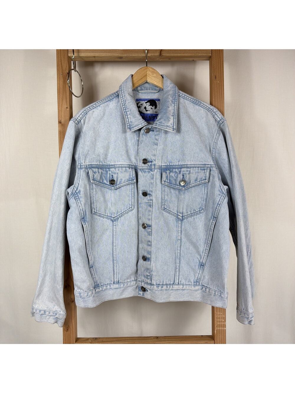 Vintage 90's Today News Denim Sliver Button Adjustable Waist Jacket #1242 SZ MED